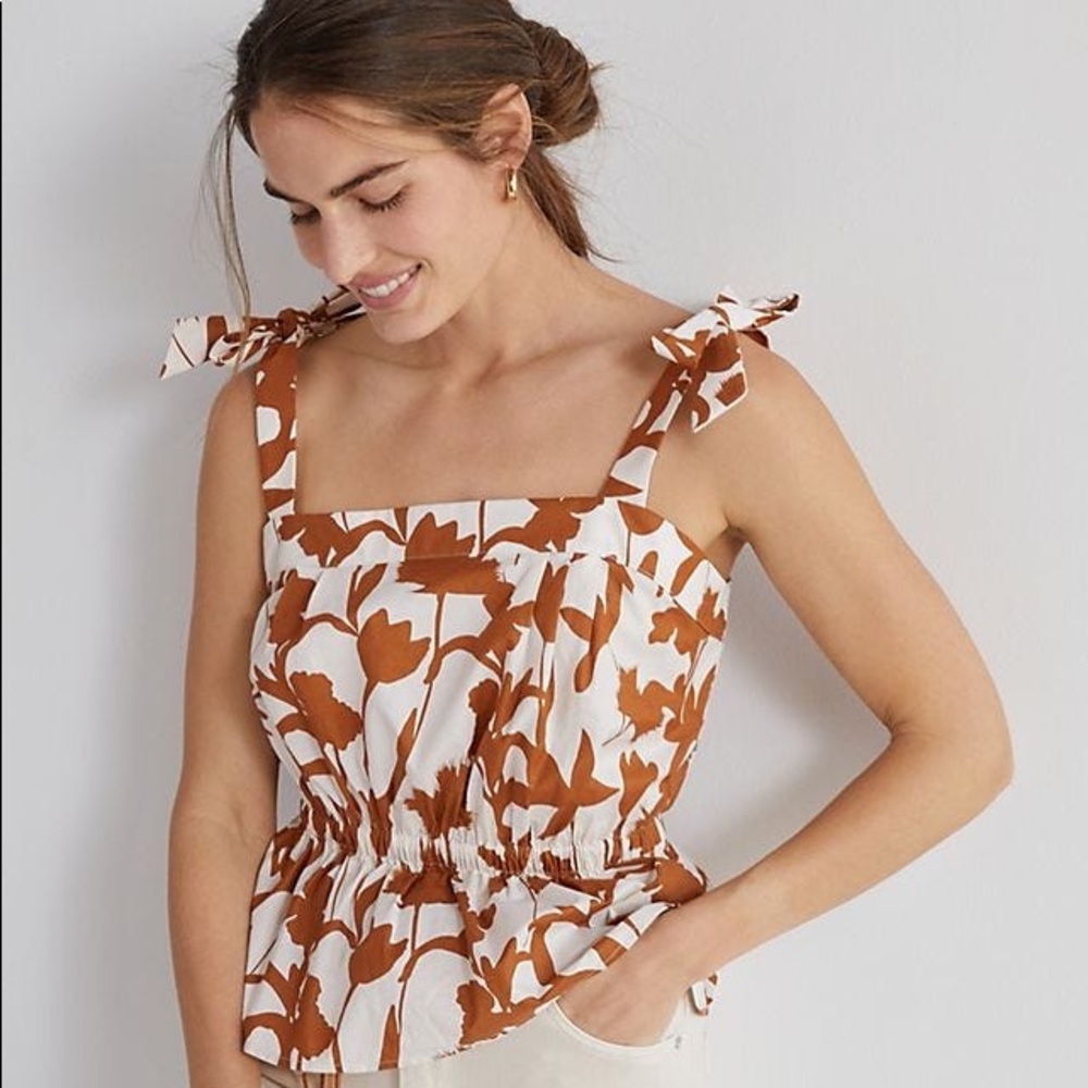 Anthropologie Corey Lynn Calter Floral Peplum Tank